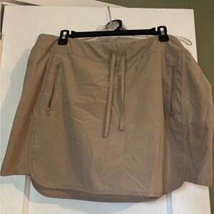 Tan Magellan Athletic Skort with Drawstring and Zipper Pockets
